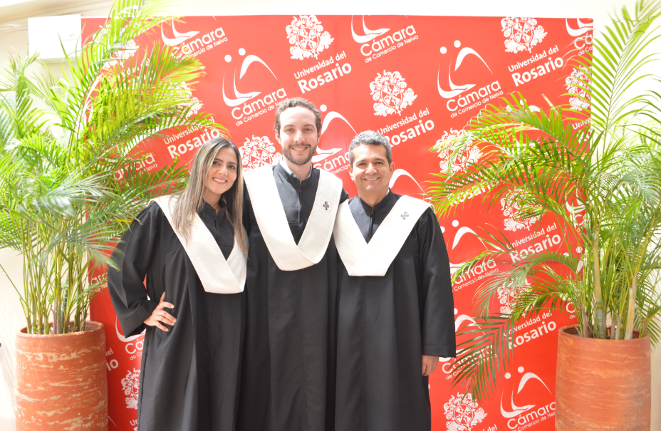 Tatiana Quesada, Andrés Mariño, Director de Regionalización Universidad del Rosario y Ariel Rincón Machado, Presidente Cámara de Comercio de Neiva.